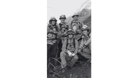 Wildfire hand crew posing together in the field